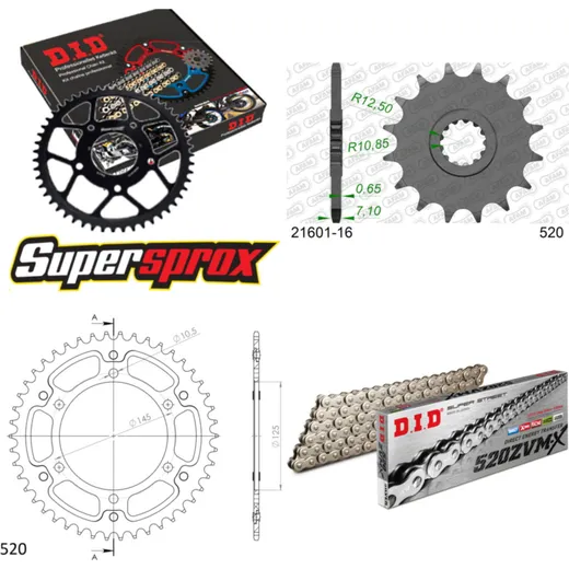 Chain Kit Stealth gold for: YAMAHA XTZ Super Tenere 89-98 16-46-112 DID520ZVM-X(S&S) rivet