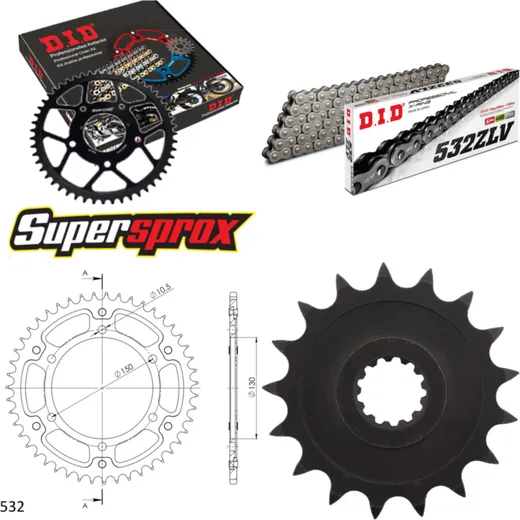 Chain Kit Stealth gold for: YAMAHA GTS1000 93-99 17-47-118 DID532ZLV endless