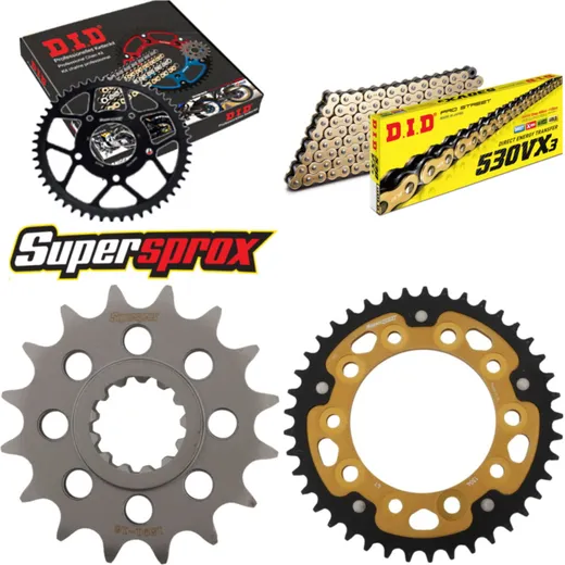 Chain Kit Stealth gold for: YAMAHA YZF1000 R1/R1M 15-15 16-41-114 DID530VX3(G&B) rivet