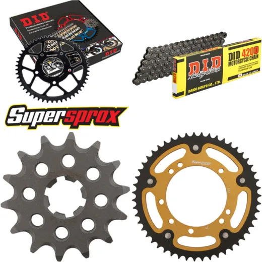 Chain Kit Stealth gold for: KAWASAKI KX80 17``/14`` 97 14-51-124 DID420D Clip