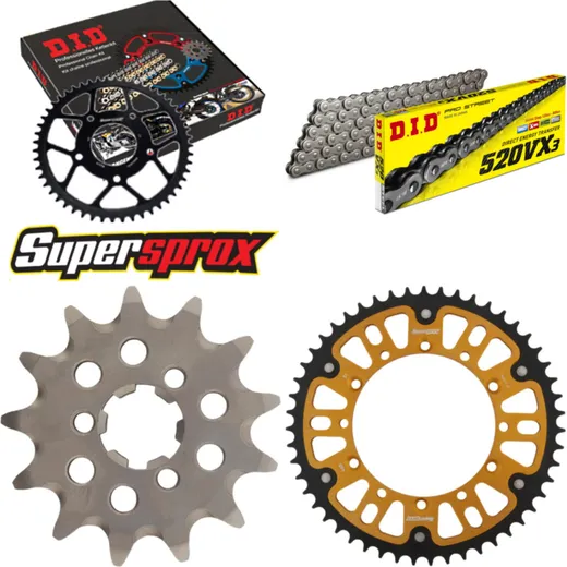 Chain Kit Stealth gold for: KAWASAKI KX125 04-08 13-51-114 DID520VX3 rivet