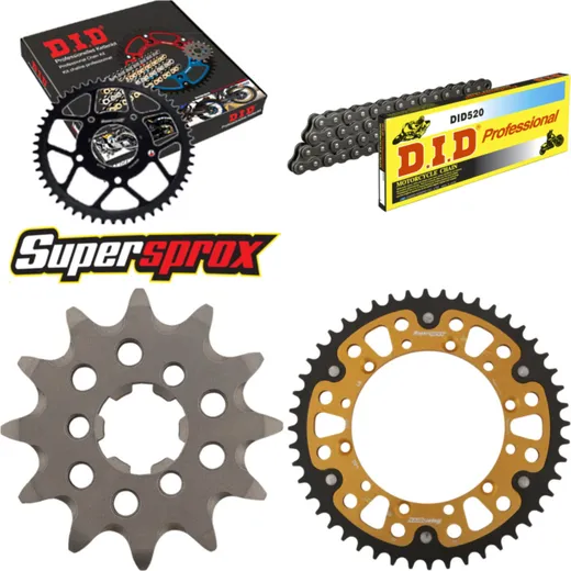 Chain Kit Stealth gold for: KAWASAKI KX125 98-99 12-48-112 DID520 Clip