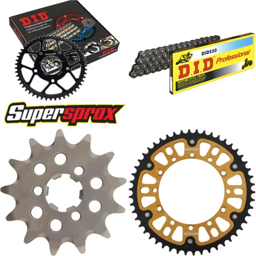 Chain Kit Stealth gold for: KAWASAKI KX125 96-97 13-50-112 DID520 Clip