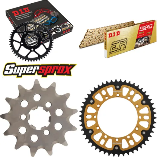 Kettensatz Stealth gold für: KAWASAKI KX125 96-97 13-50-112 DID520ERT2(G&G) Clip