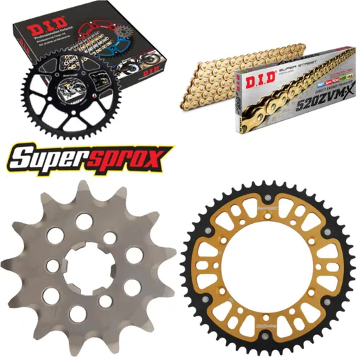 Chain Kit Stealth gold for: KAWASAKI KX125 96-97 13-50-112 DID520ZVM-X(G&G) rivet