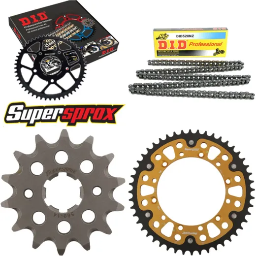 Chain Kit Stealth gold for: KAWASAKI KX250 90-91 14-48-114 DID520NZ Clip