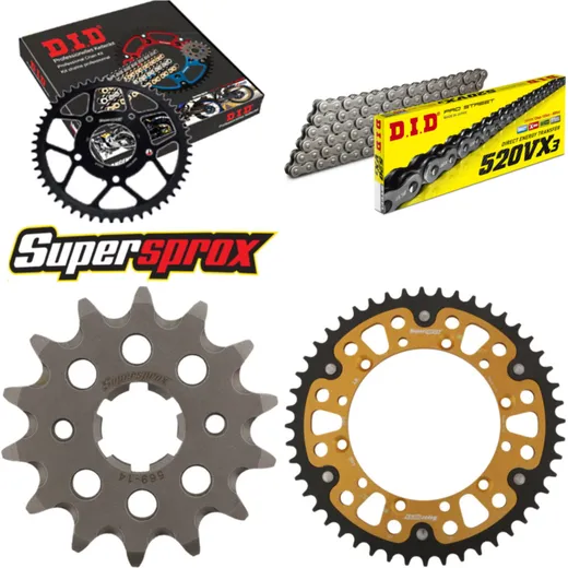 Chain Kit Stealth gold for: KAWASAKI KX250 90-91 14-48-114 DID520VX3 endless