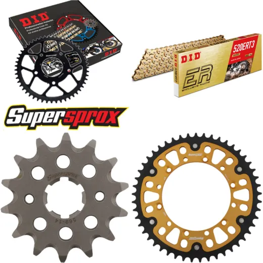 Chain Kit Stealth gold for: KAWASAKI KX250 92-93 14-49-114 DID520ERT2(G&G) Clip