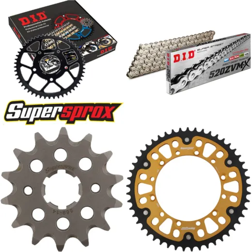 Chain Kit Stealth gold for: KAWASAKI KX250 92-93 14-49-114 DID520ZVM-X(S&S) endless