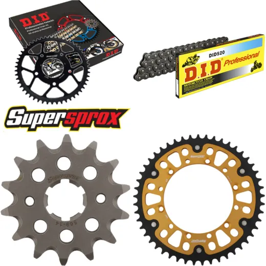 Chain Kit Stealth gold for: KAWASAKI KX250 94-96 14-49-112 DID520 Clip