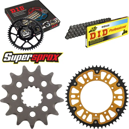 Chain Kit Stealth gold for: KAWASAKI KX250 05-06 13-51-116 DID520 Clip