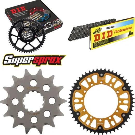 Chain Kit Stealth gold for: KAWASAKI KX250 07-08 14-51-116 DID520 Clip