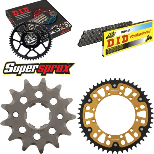 Chain Kit Stealth gold for: KAWASAKI KX250 97-98 13-49-114 DID520 Clip