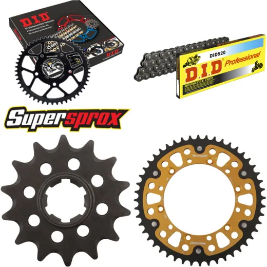 Chain Kit Stealth gold for: KAWASAKI KX500 86-86 14-48-114 DID520 Clip