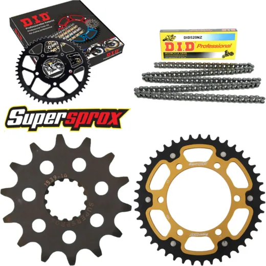 Chain Kit Stealth gold for: KAWASAKI EX250 R Ninja 08-15 14-43-106 DID520NZ Clip