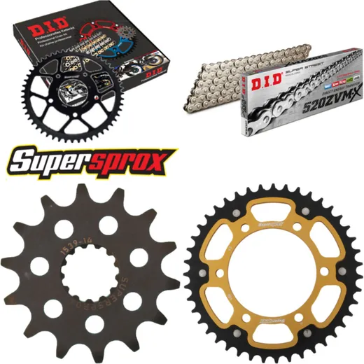 Chain Kit Stealth gold for: KAWASAKI EX250 R Ninja 08-15 14-43-106 DID520ZVM-X(S&S) endless