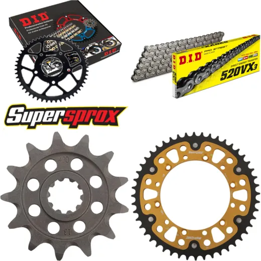 Chain Kit Stealth gold for: KAWASAKI KX250 F 04-05 13-48-114 DID520VX3 rivet