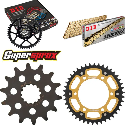 Chain Kit Stealth gold for: KAWASAKI EX300 R Ninja 13-15 14-42-106 DID520ZVM-X(G&G) rivet