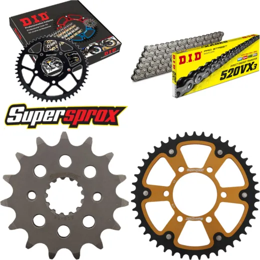 Chain Kit Stealth gold for: KAWASAKI ZXR400 91-99 15-45-110 DID520VX3 Clip