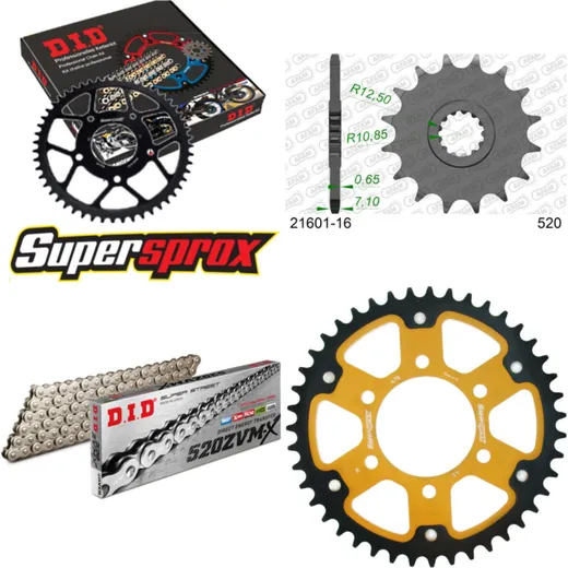 Chain Kit Stealth gold for: KAWASAKI ZX-6R /RR 09-12/ZX- 16-43-112 DID520ZVM-X(S&S) rivet