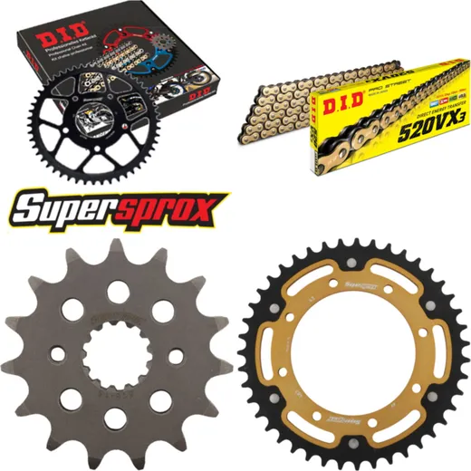 Chain Kit Stealth gold for: KAWASAKI KLR650 87-88/KLR650 15-43-106 DID520VX3(G&B) Clip