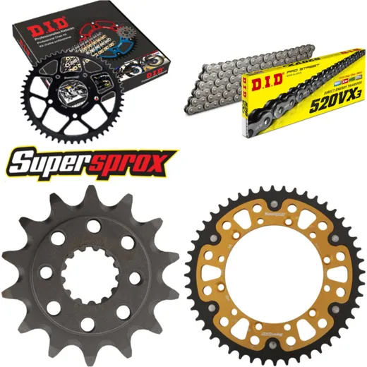 Chain Kit Stealth gold for: KAWASAKI KLX650 R 93-96 14-48-110 DID520VX3 endless