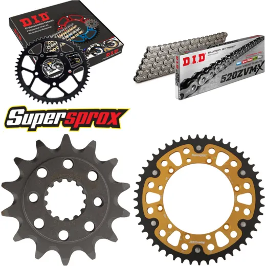 Chain Kit Stealth gold for: KAWASAKI KLX650 R 93-96 14-48-110 DID520ZVM-X rivet