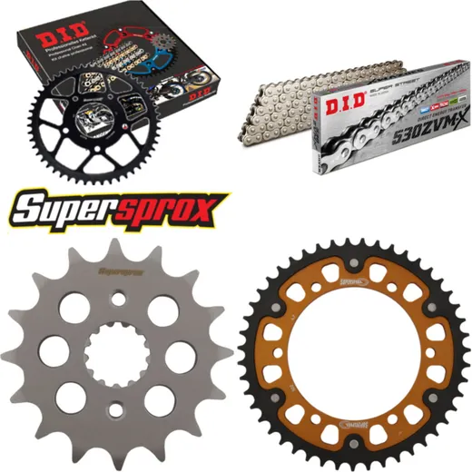 Chain Kit Stealth gold for: KAWASAKI GPX750R 87-90 16-47-110 DID530ZVM-X(S&S) rivet