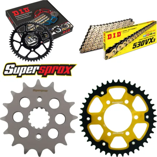 Chain Kit Stealth gold for: KAWASAKI ZXR750 R 91-92 16-42-108 DID530VX3(G&B) rivet