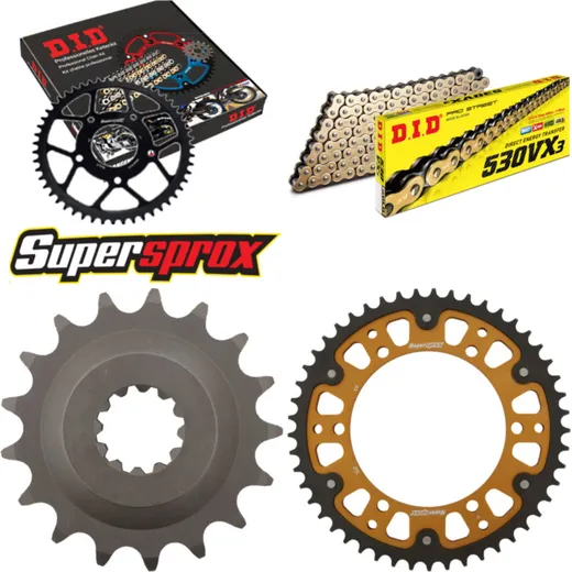 Chain Kit Stealth gold for: KAWASAKI GPZ900 R 84-89 17-49-112 DID530VX3(G&B) rivet