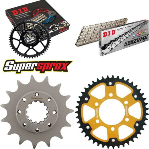 Chain Kit Stealth gold for: KAWASAKI Z750 /S 04-06/Z750 15-43-112 DID520ZVM-X(S&S) rivet