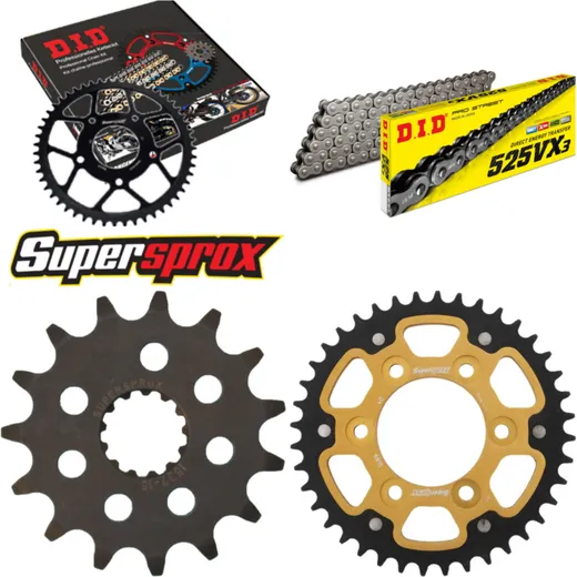 Chain Kit Stealth gold for: KAWASAKI Z1000 /ABS 07-09 15-40-110 DID525VX3 rivet