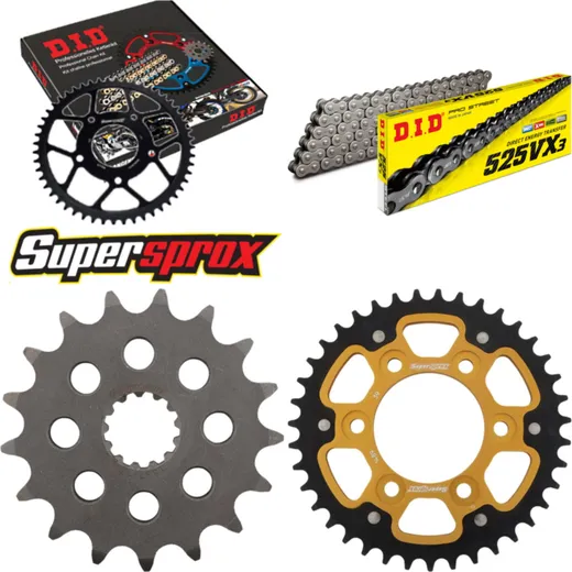 Chain Kit Stealth gold for: KAWASAKI ZX-10R 1000 11-15/Z 17-39-112 DID525VX3 rivet