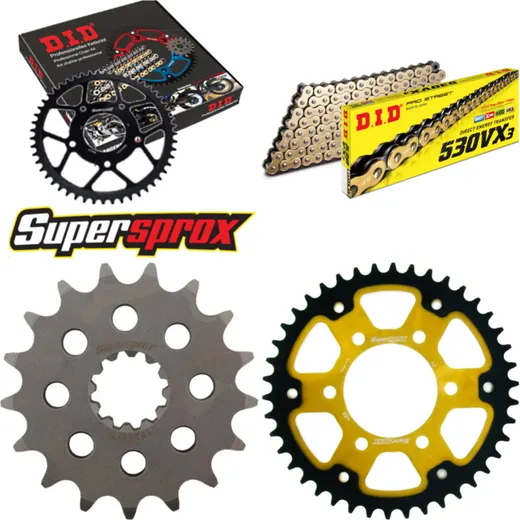 Chain Kit Stealth gold for: KAWASAKI ZRX1200 R 01-06/ZRX 17-42-110 DID530VX3(G&B) rivet
