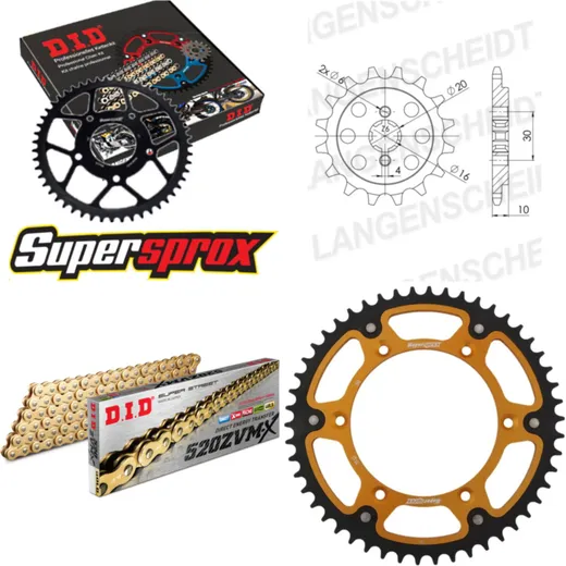 Chain Kit Stealth gold for: HUSQVARNA CR125 95-97 12-50-114 DID520ZVM-X(G&G) rivet