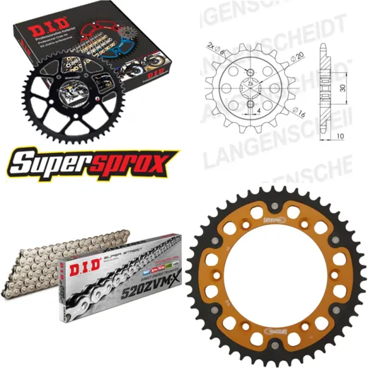 Chain Kit Stealth gold for: HUSQVARNA SM125 00-13 13-46-112 DID520ZVM-X(S&S) endless