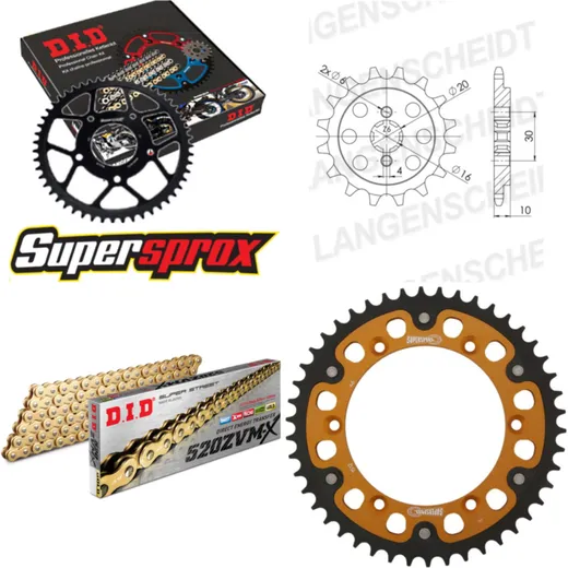 Chain Kit Stealth gold for: HUSQVARNA SM125 00-13 13-46-112 DID520ZVM-X(G&G) rivet