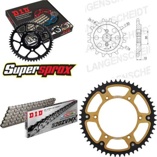 Chain Kit Stealth gold for: HUSQVARNA WRE125 99-03 13-52-116 DID520ZVM-X rivet