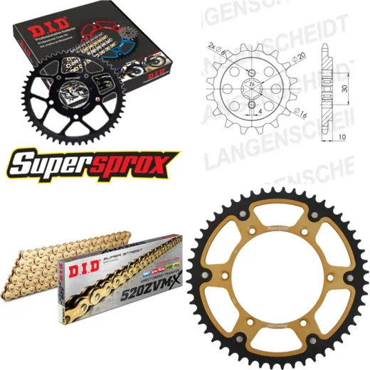 Chain Kit Stealth gold for: HUSQVARNA WRE125 99-03 13-52-116 DID520ZVM-X(G&G) rivet