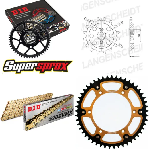Chain Kit Stealth gold for: HUSQVARNA WRE125 04-07 13-49-112 DID520ZVM-X(G&G) endless