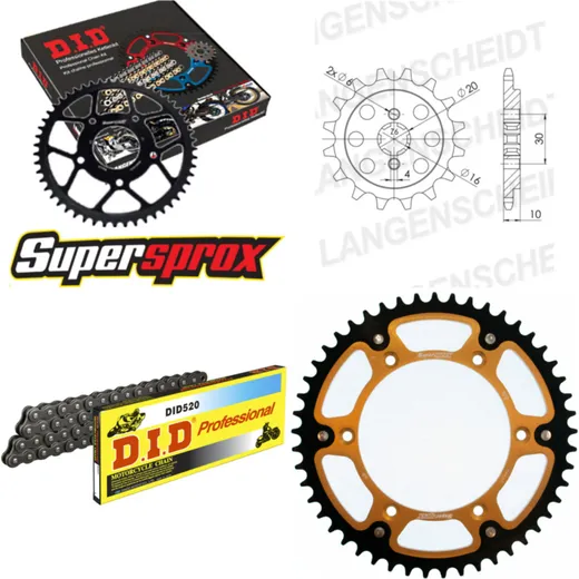 Chain Kit Stealth gold for: HUSQVARNA CR125 92-94 12-49-116 DID520 Clip