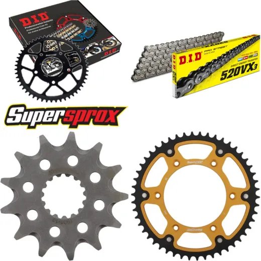 Chain Kit Stealth gold for: HUSQVARNA TC125 2T 13-14/TE1 13-50-118 DID520VX3 rivet