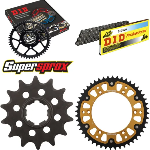 Kettensatz Stealth gold für: HUSQVARNA CR250 92-94/WR250 14-48-114 DID520 Clip