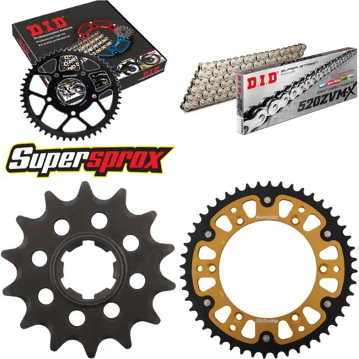 Chain Kit Stealth gold for: HUSQVARNA CR250 92-94/WR250 14-48-114 DID520ZVM-X(S&S) rivet