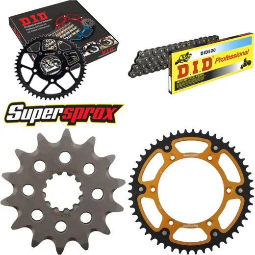 Chain Kit Stealth gold for: HUSQVARNA TC250 02-03/TE250 14-50-116 DID520 Clip