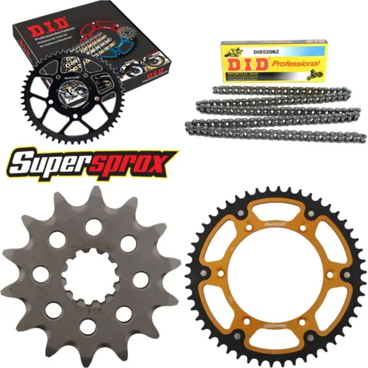 Chain Kit Stealth gold for: HUSQVARNA TC250 02-03/TE250 14-50-116 DID520NZ Clip