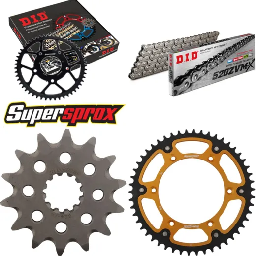 Chain Kit Stealth gold for: HUSQVARNA TC250 02-03/TE250 14-50-116 DID520ZVM-X endless