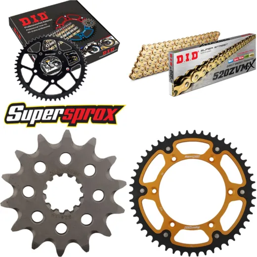 Chain Kit Stealth gold for: HUSQVARNA TC250 02-03/TE250 14-50-116 DID520ZVM-X(G&G) rivet