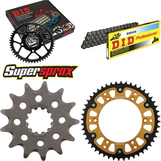 Chain Kit Stealth gold for: HUSQVARNA TE400 98-00/TE410 13-48-116 DID520 Clip