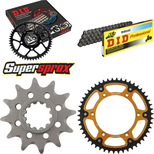 Chain Kit Stealth gold for: HUSQVARNA TC250 06-08 12-50-116 DID520 Clip